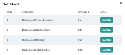 Easily Switch Between Your Hotels